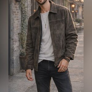 Y2K Boston Harbour Genuine Leather Jacket Size XL